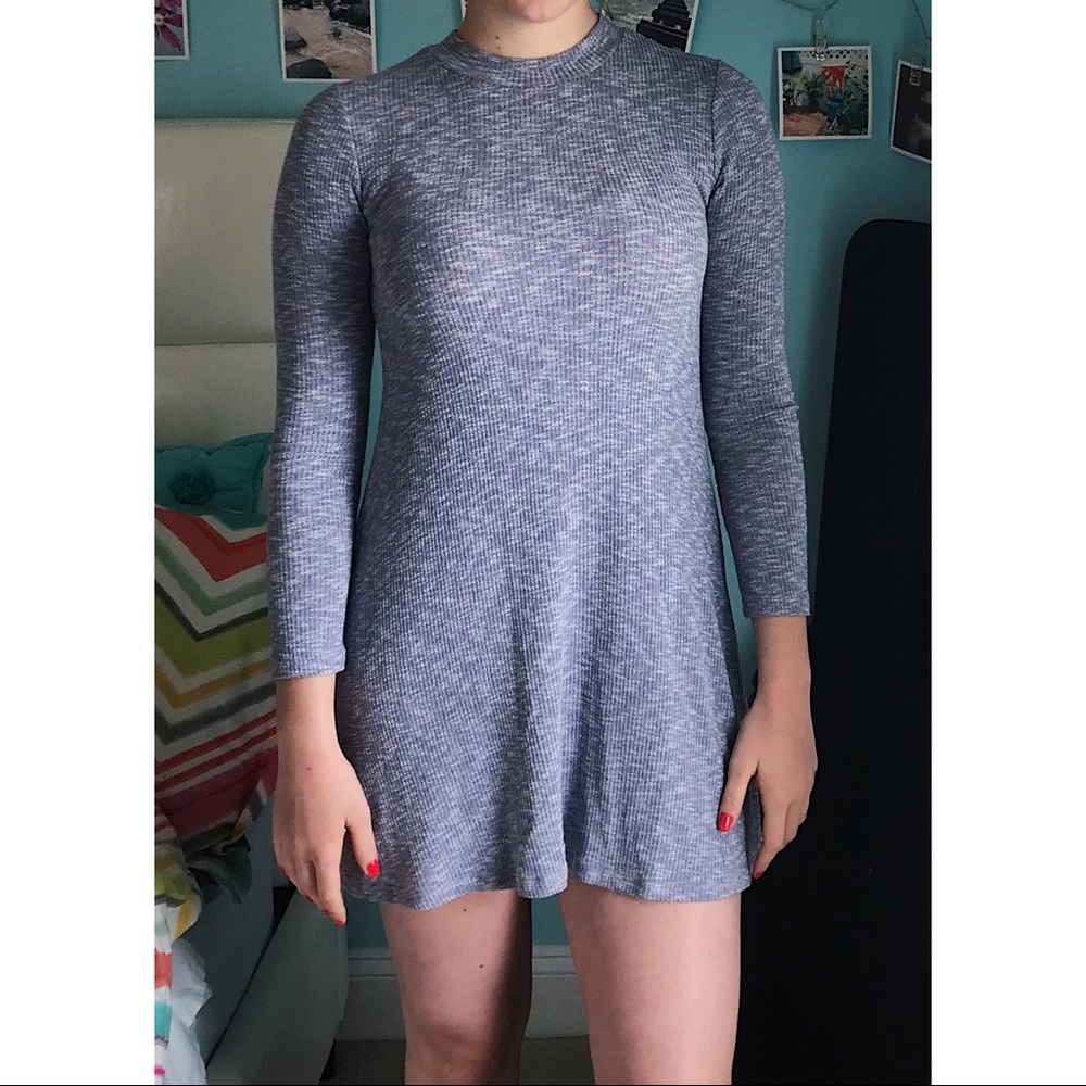 Francesca’s High-Neck Long Sleeve Sweater Dress